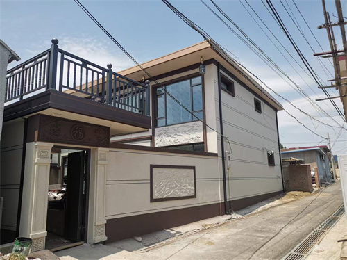 平谷北寺自建房外墻保溫水包砂裝飾